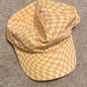 Checkered Orange and Cream Cap